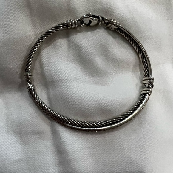 Authentic David Yurman Crossover Linked bracelet with diamonds, SS, size medium - Picture 3 of 4